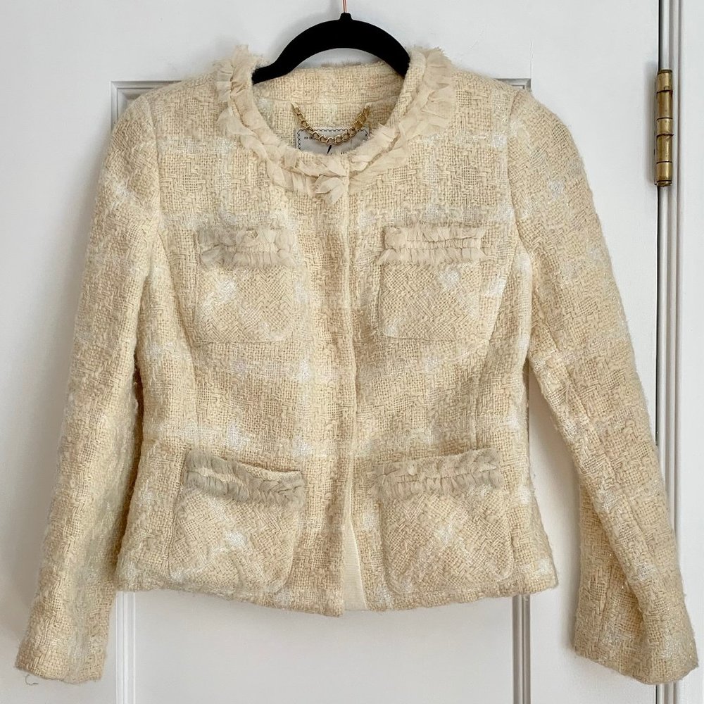 Milly of NY Ivory Tweed Jacket Size 4